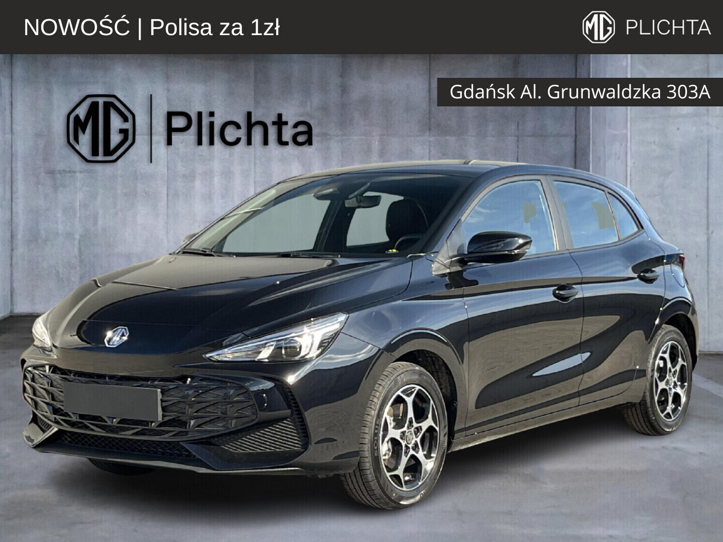 MG MG3 Excite 2025 Czarny Pebble Black | Kamera Cofania | Czujniki Parkowania Tył